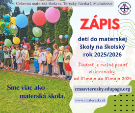 Zápis detí do materskej školy na školský rok 2025 / 2026